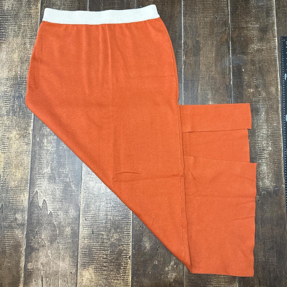 Sweater Style Maxi Skirt with dramatic front slit